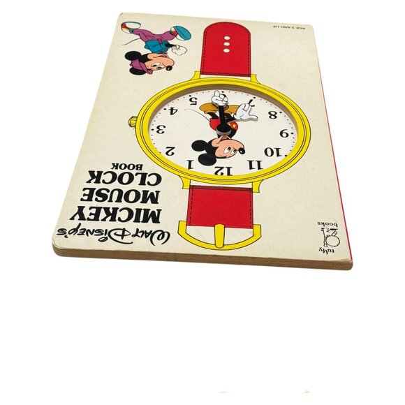 Walt Disneys Mickey Mouse Clock Working Hands Board Book Vintage 1988 - Picture 9 of 10